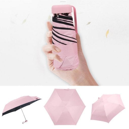 Pocket Mini Umbrella Rain Women Windproof Durable 5 Folding Sun Umbrellas Portable Sunscreen Female Parasol Umbrella