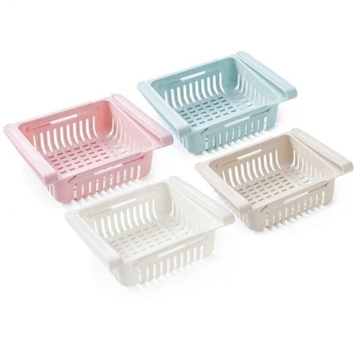 Kitchen Adjustable Stretchable Refrigerator Organizer Drawer Basket Fridge Pull-out Drawers Spacer Layer Storage Rack
