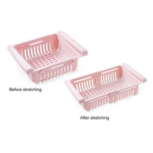 Kitchen Adjustable Stretchable Refrigerator Organizer Drawer Basket Fridge Pull-out Drawers Spacer Layer Storage Rack