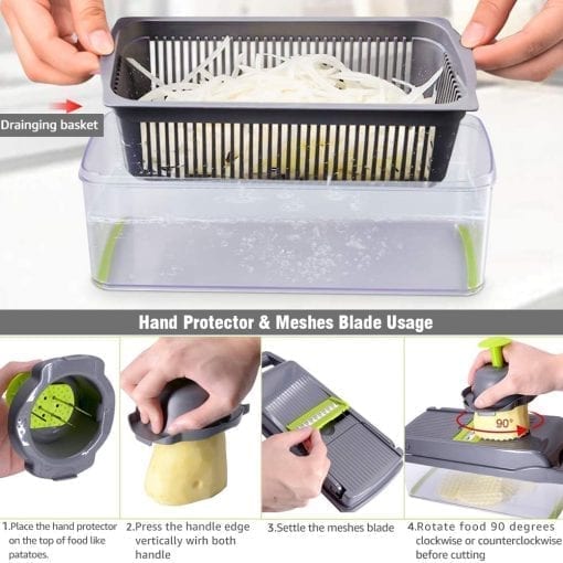 vegetable cutter multifunctional Mandoline Slicer Fruit Potato Peeler Carrot Grater Kitchen accessories basket vegetable slicer