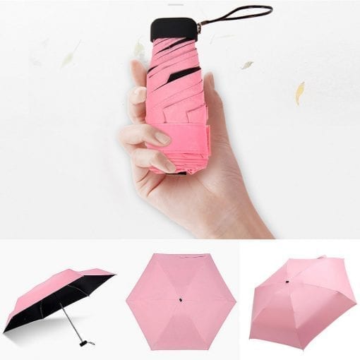 Pocket Mini Umbrella Rain Women Windproof Durable 5 Folding Sun Umbrellas Portable Sunscreen Female Parasol Umbrella