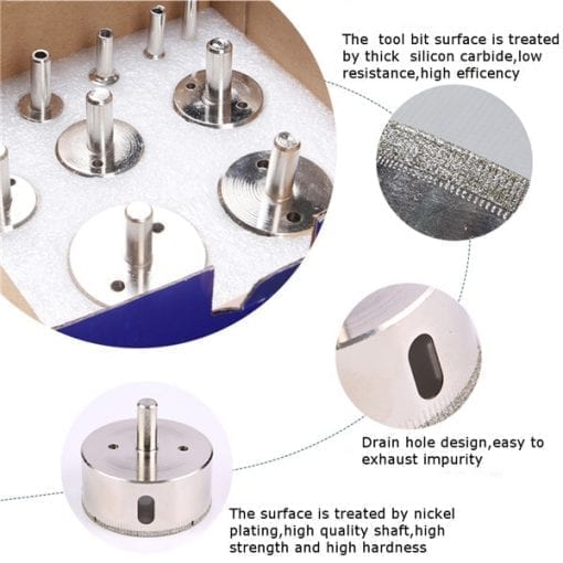 Diamond Hole saw Drill Bit Tool 6-50mm Ceramic Porcelain Glass Marble 6/8/10/12/14/16/18/20/22/25/26/28/30/40/50mm High Quality