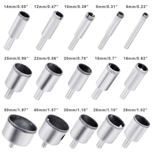 Diamond Hole saw Drill Bit Tool 6-50mm Ceramic Porcelain Glass Marble 6/8/10/12/14/16/18/20/22/25/26/28/30/40/50mm High Quality