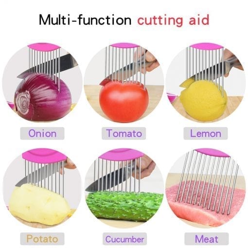 2019 New Kitchen Gadgets Onion Slicer Tomato Vegetables Safe Fork vegetables Slicing Cutting Tools