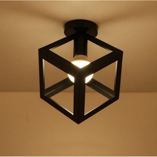 Modern nordic black wrought iron E27 led ceiling lamps for kitchen living room bedroom study balcony porch restaurant cafe hotel