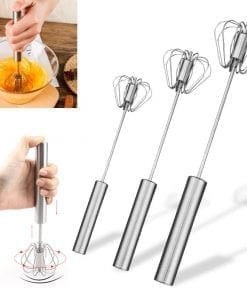 Semi-automatic Egg Beater 304 Stainless Steel Egg Whisk Manual Hand Mixer Self Turning Egg Stirrer Kitchen Accessories Egg Tools