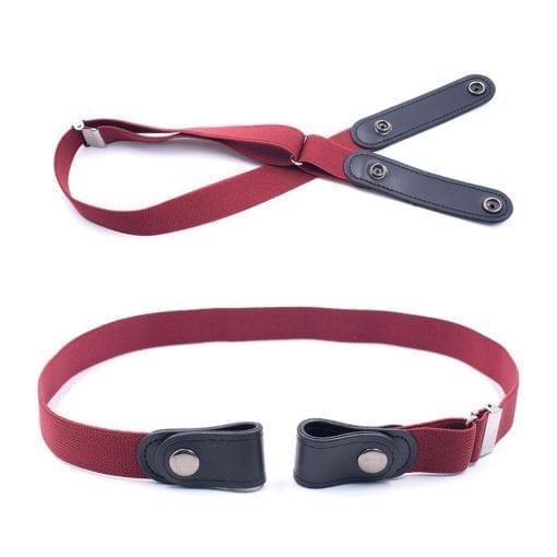 Women's Buckle-Free Elastic Belts Invisible Belt for Jeans No Bulge Hassle Band Fashion Casual Adjustable Button Canvas Belt
