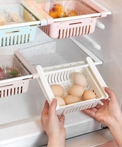 Kitchen Adjustable Stretchable Refrigerator Organizer Drawer Basket Fridge Pull-out Drawers Spacer Layer Storage Rack