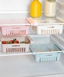 Kitchen Adjustable Stretchable Refrigerator Organizer Drawer Basket Fridge Pull-out Drawers Spacer Layer Storage Rack