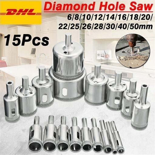 Diamond Hole saw Drill Bit Tool 6-50mm Ceramic Porcelain Glass Marble 6/8/10/12/14/16/18/20/22/25/26/28/30/40/50mm High Quality