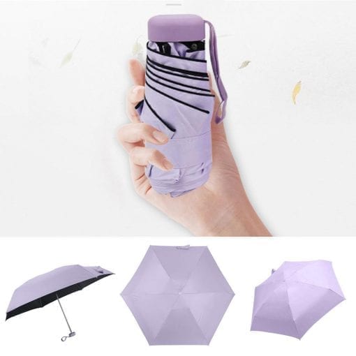 Pocket Mini Umbrella Rain Women Windproof Durable 5 Folding Sun Umbrellas Portable Sunscreen Female Parasol Umbrella